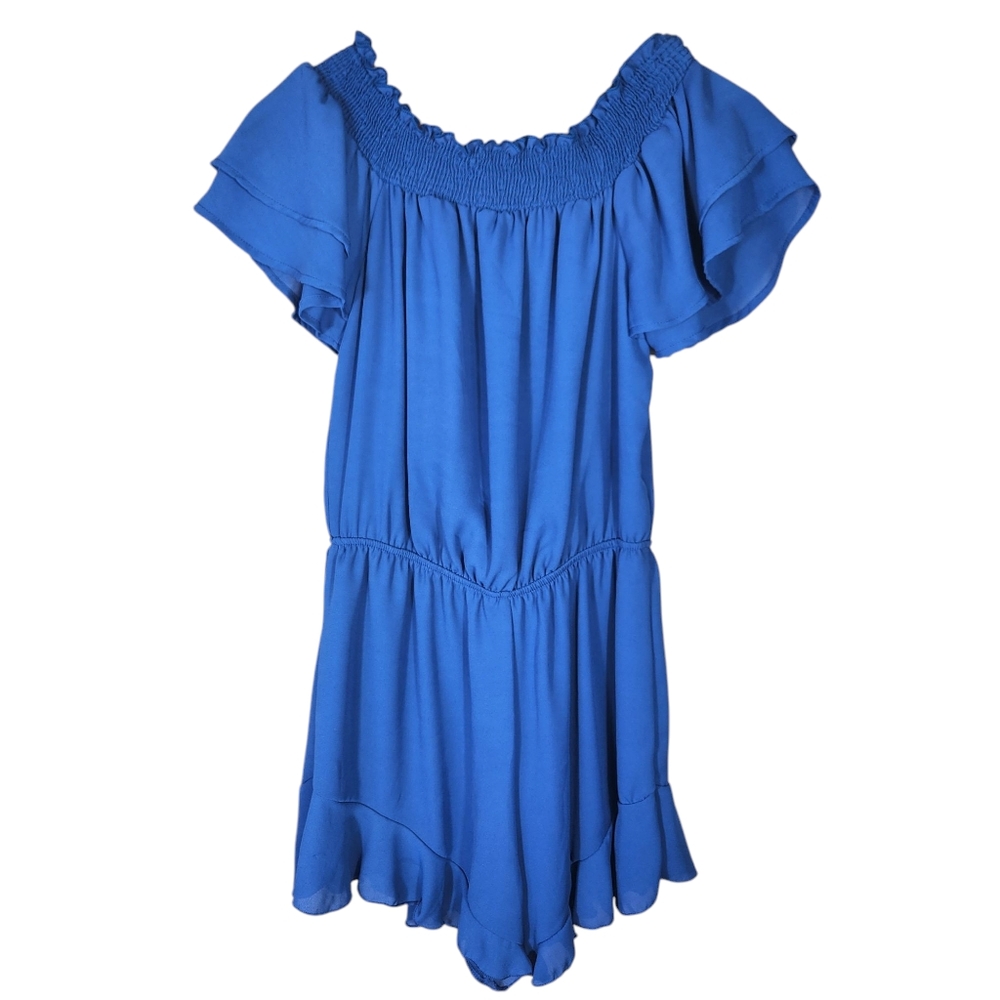 Altar'd State Royal Blue Off-Shoulder Romper